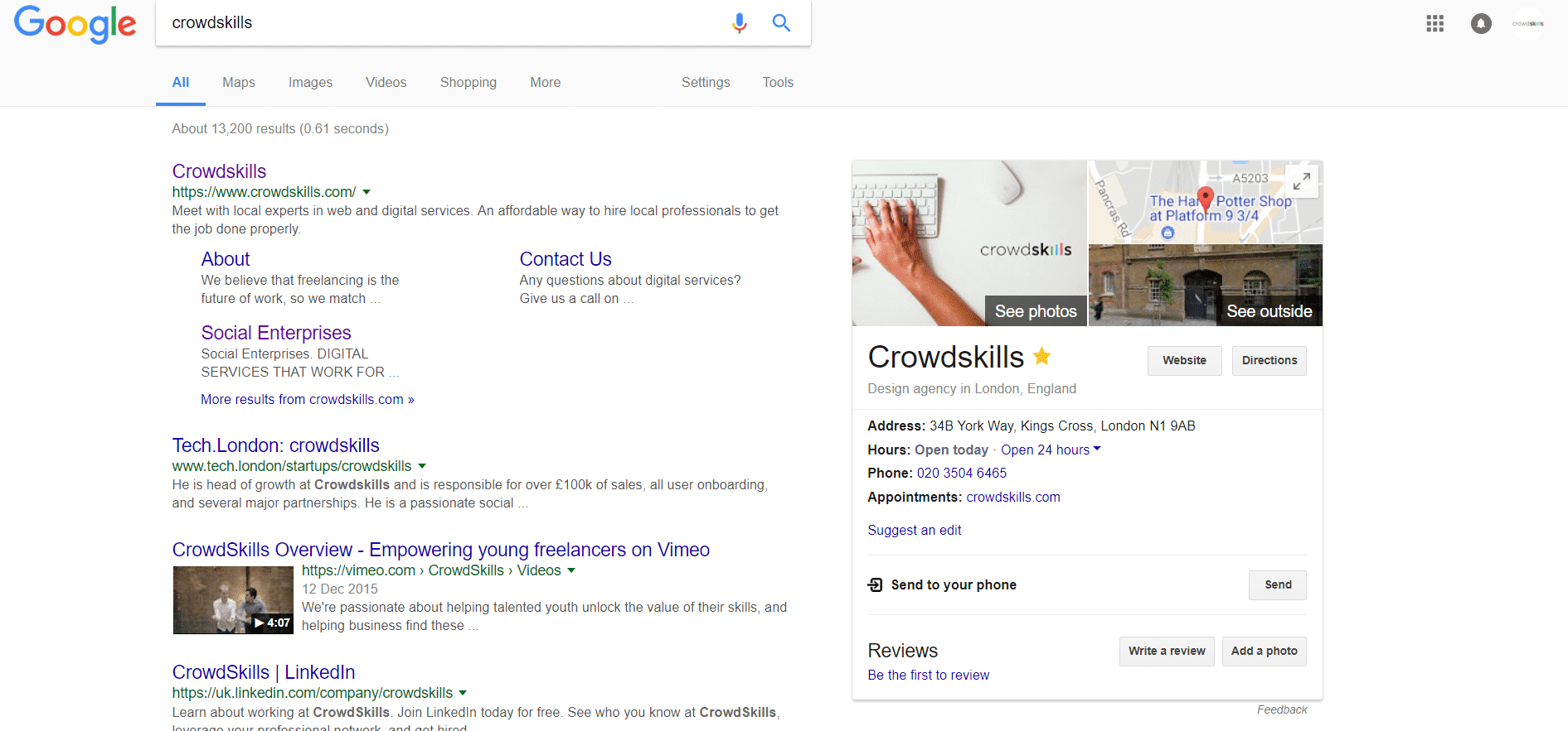Google Search Listing